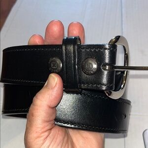 Galco 36B Black Leather Gun Belt, Cop Holster Belt - silver buckle, CSB7